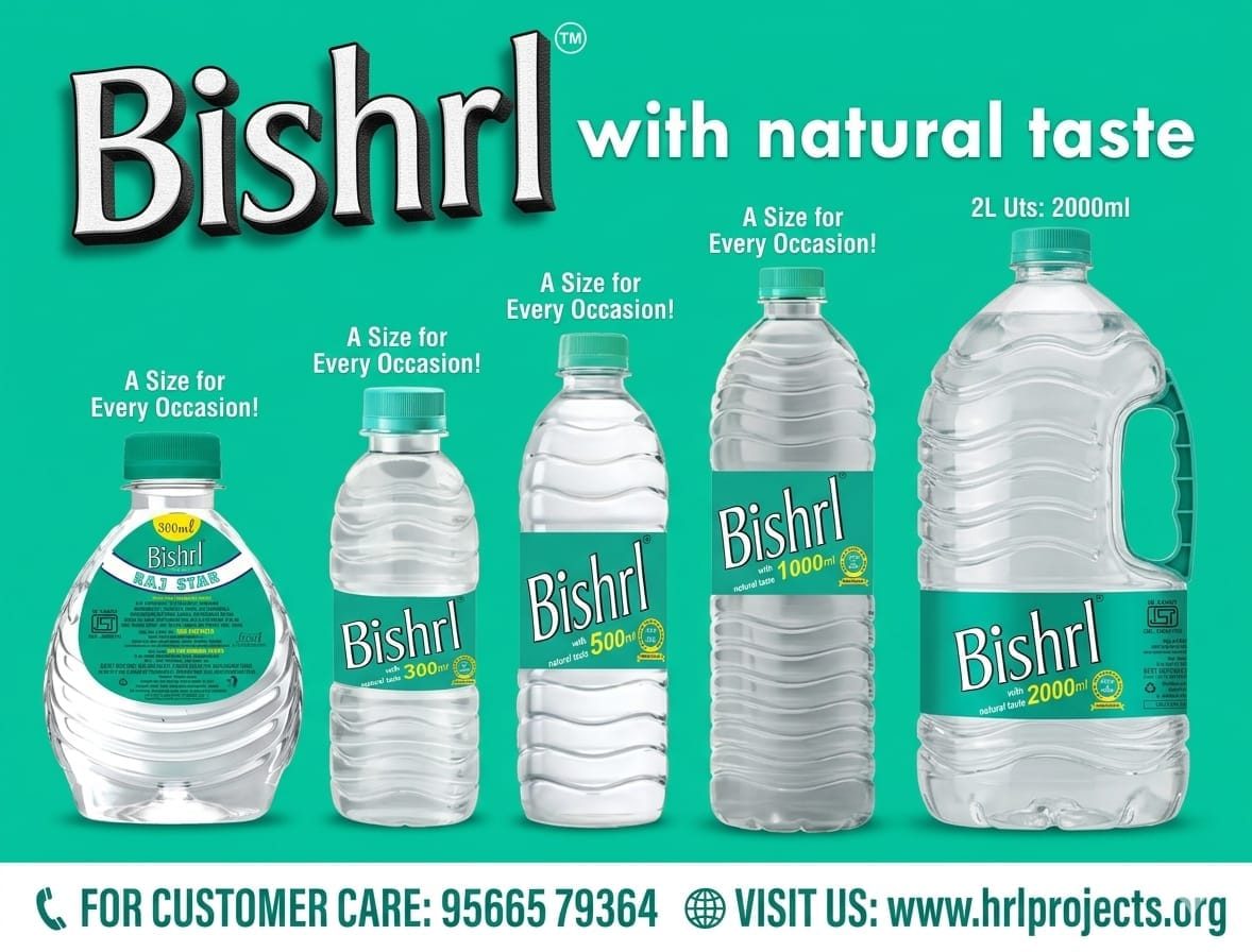 Bishrl (with natural taste) mineral water range by HRL Projects Kallavi Krishnagiri